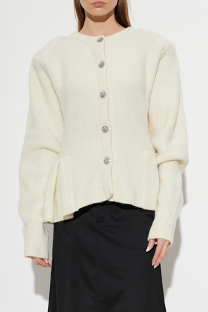 ROTATE Crewneck cardigan with shoulder pads
