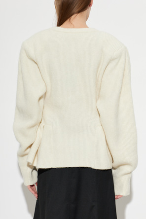 ROTATE Crewneck cardigan with shoulder pads