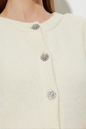 ROTATE Crewneck cardigan with shoulder pads