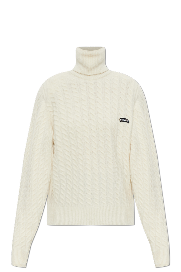 Decorative cable-knit turtleneck od ROTATE