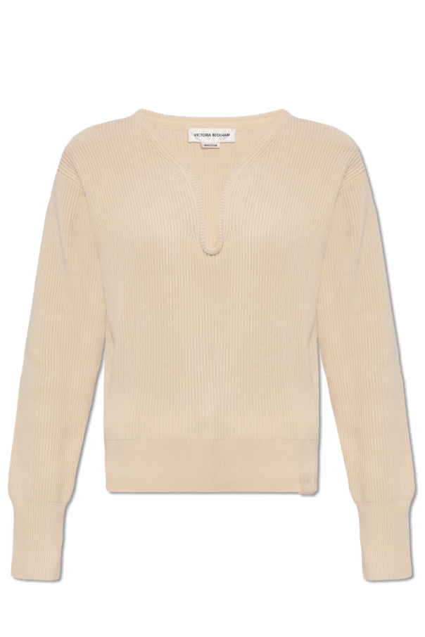 Victoria Beckham Sweater with Decorative Neckline