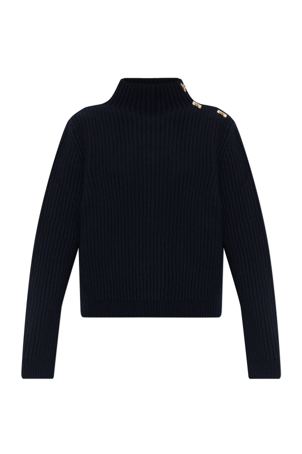 Sweater with decorative fastening on the shoulder od FERRAGAMO