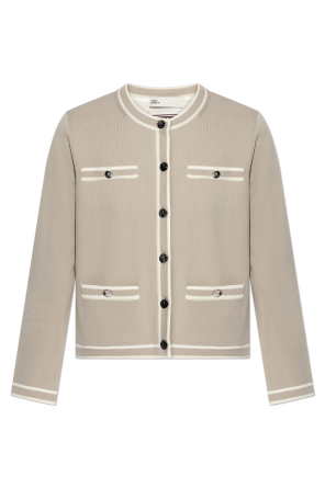 Wool cardigan with decorative pockets
