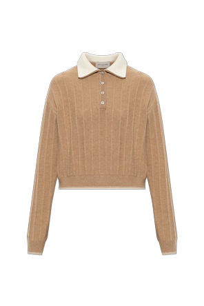 Long-sleeved wool polo