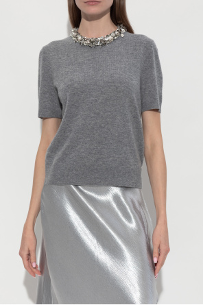 Tory Burch Top with shimmering embellishments at the neckline