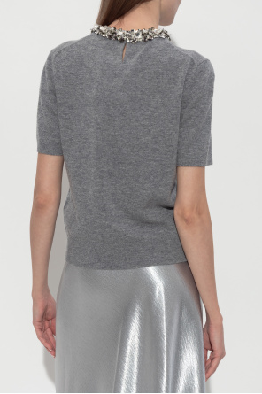 Tory Burch Top with shimmering embellishments at the neckline