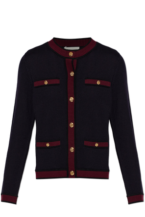 Wollene Strickjacke mit Taschen