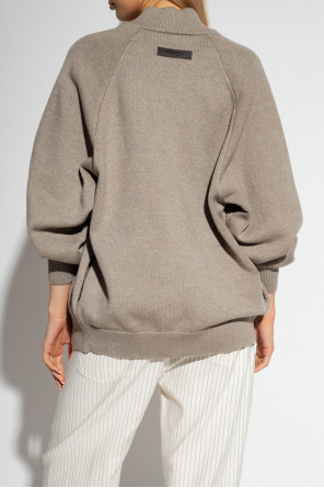 Slim Fit Monogram T-Shirt Lace-Up V-Neck Sweater