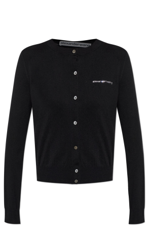 Cardigan with a shimmering logo