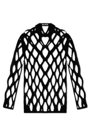 Lace-patterned sweater od Orian dot button-up shirt