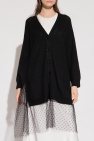 Red Valentino BLACK Cardigan with tulle trims