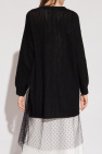 Red Valentino BLACK Cardigan with tulle trims
