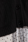 Red Valentino BLACK Cardigan with tulle trims