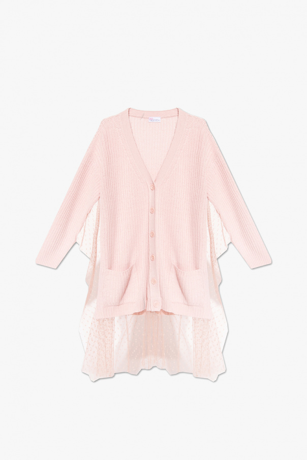 Red valentino sheer Cardigan with pockets