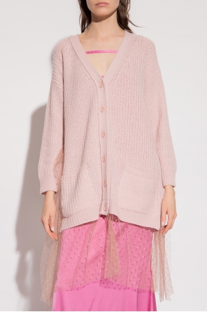 Red valentino sheer Cardigan with pockets