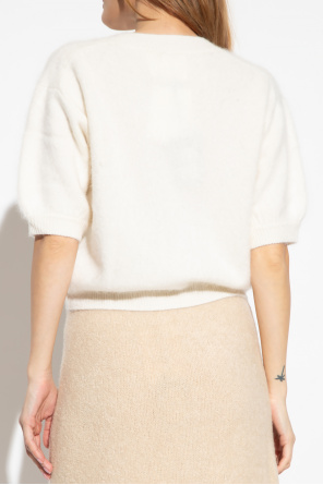Lisa Yang ‘Juniper’ front sweater with short sleeves