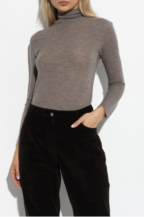 Lisa Yang Cashmere top with stand-up collar