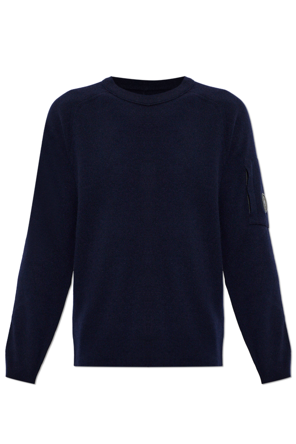 Navy blue wool jumper with sleeve pocket od C.P. Company