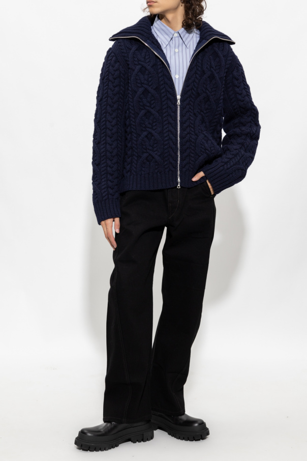 Dries Van Noten Wool cardigan with collar