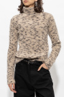Raf Simons beige Ribbed turtleneck sweater