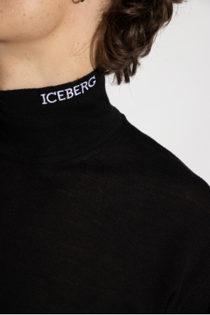 Iceberg crew-neck cotton sweatshirt with all-over Seventies print and ribbed cuffs