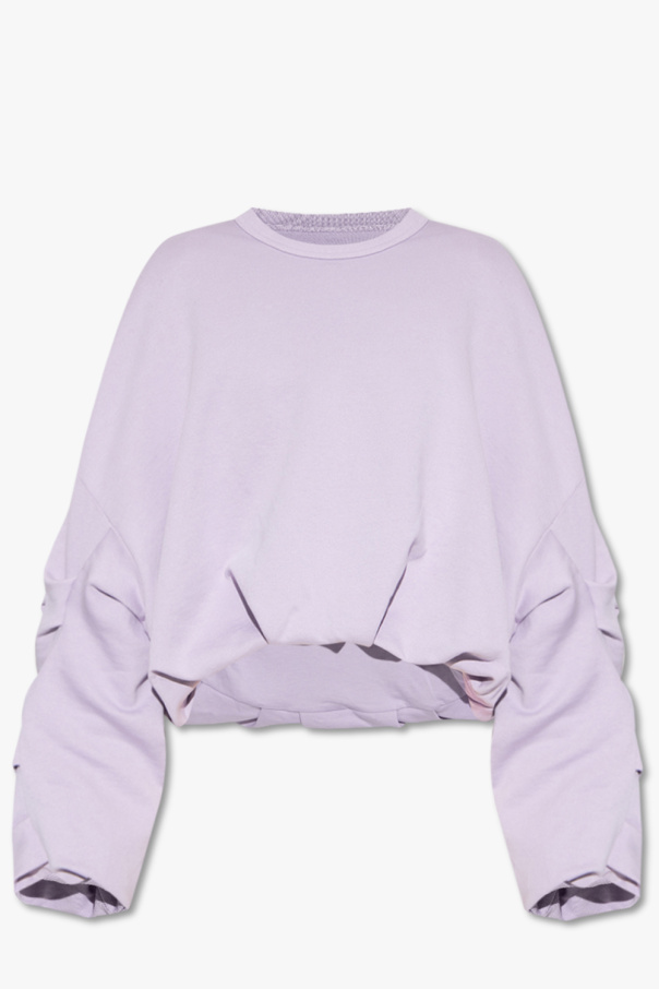Topman T-shirt skinny con maniche risvoltabili rosa Draped sweatshirt