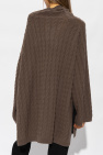 TOTEME BROWN Wool sweater with slits