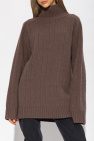 TOTEME BROWN Wool turtleneck sweater