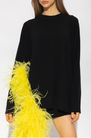 The Attico Sweater with ostrich feathers