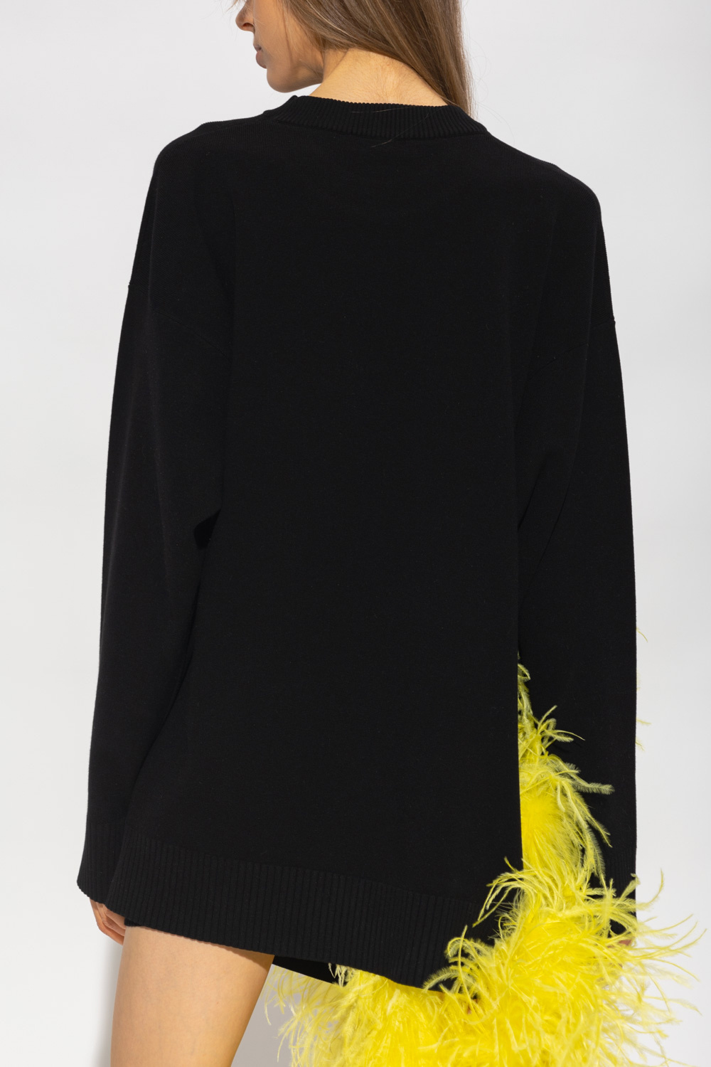 The Attico Sweater with ostrich feathers