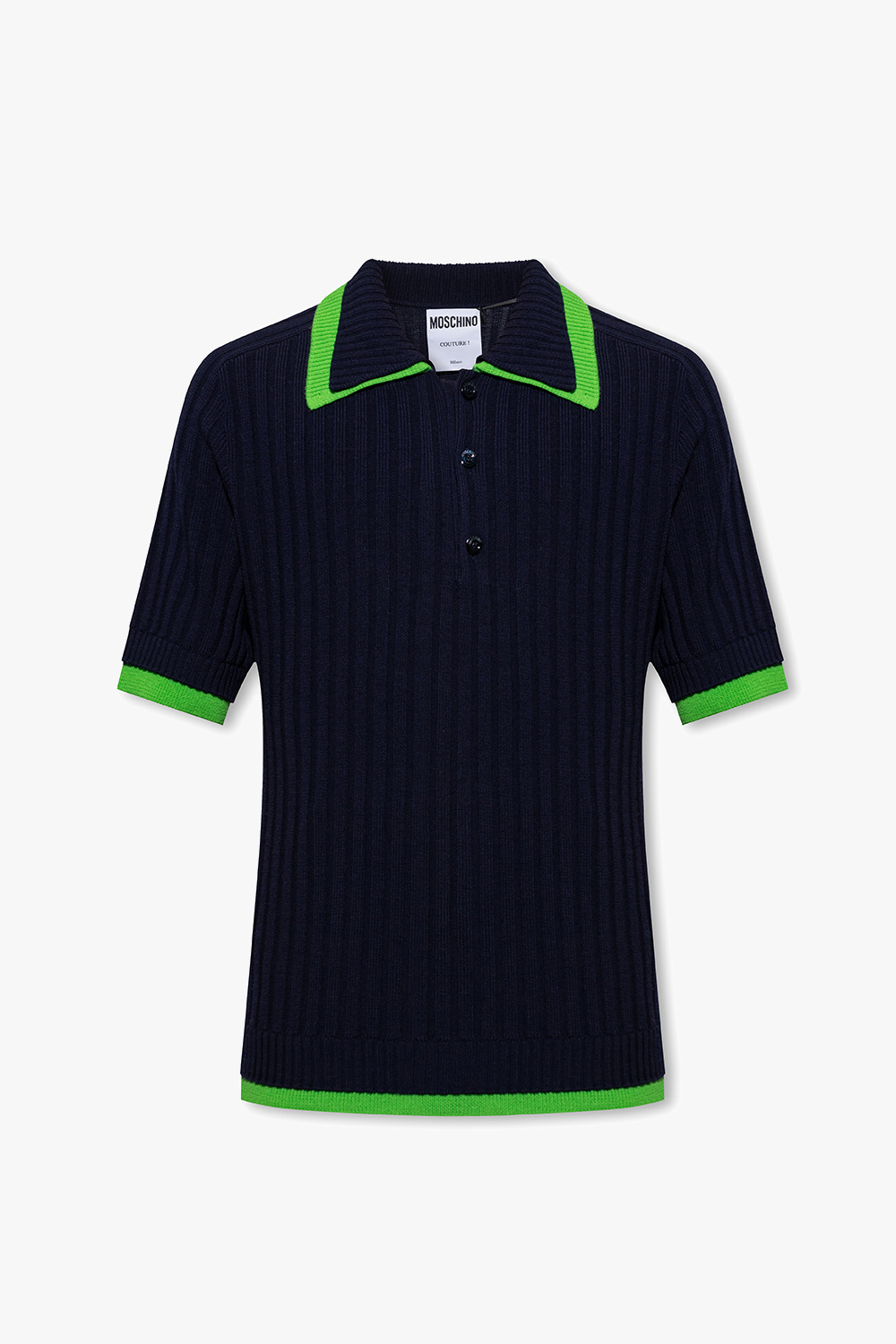 Moschino Ribbed Blu polo shirt