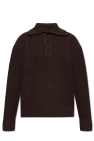 Dries Van Noten BROWN Sweater with stand-up collar