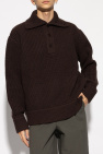Dries Van Noten BROWN Sweater with stand-up collar