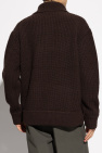 Dries Van Noten BROWN Sweater with stand-up collar