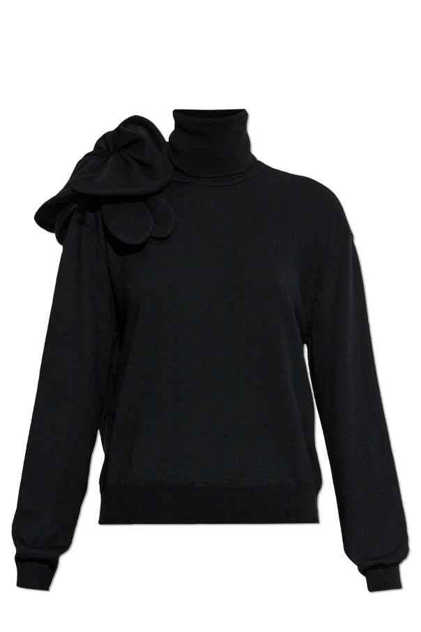 Wool turtleneck with appliqué od Moschino