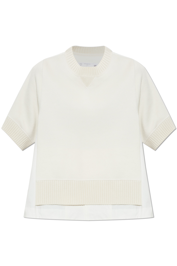 Turtleneck made of combined materials od sacai