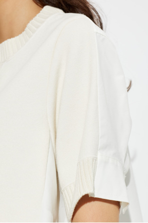 sacai Top de materiais combinados