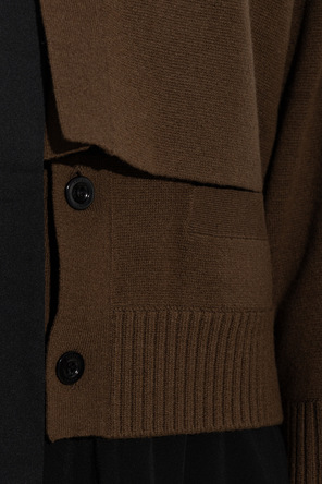 sacai Cardigan made from combined materials