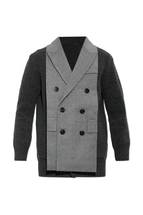 Cardigan with a decorative double-breasted panel od sacai
