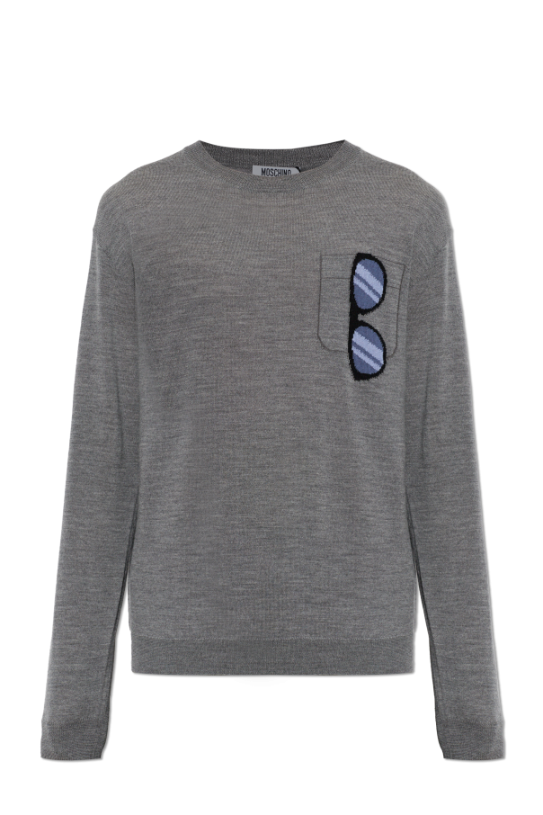 Wool sweater with print od Moschino