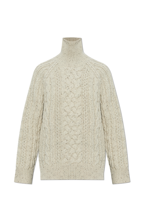 Wool Turtleneck Sweater with Decorative Knit od TOTEME