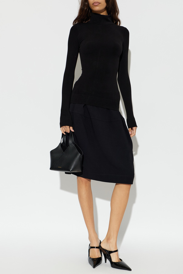 TOTEME Black Fitted Turtleneck Top