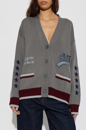 Off-White Cardigan din lână cu buzunare