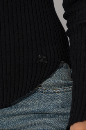 Courrèges Cardigan mit Stehkragen