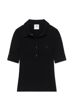 Prążkowane polo o dopasowanym kroju od Courrèges