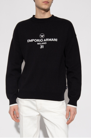Emporio Armani Emporio Armani chevron-knit contrast-collar jumper