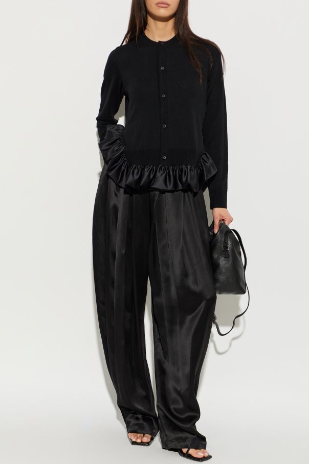 Comme des Garçons Noir Kei Ninomiya Wool cardigan with ruffle