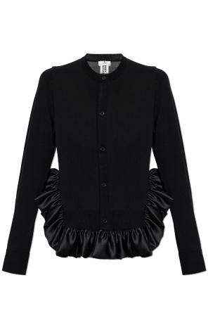 Wool cardigan with ruffle
