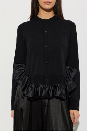 Comme des Garçons Noir Kei Ninomiya Wool cardigan with ruffle