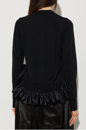 Comme des Garçons Noir Kei Ninomiya Wool cardigan with ruffle